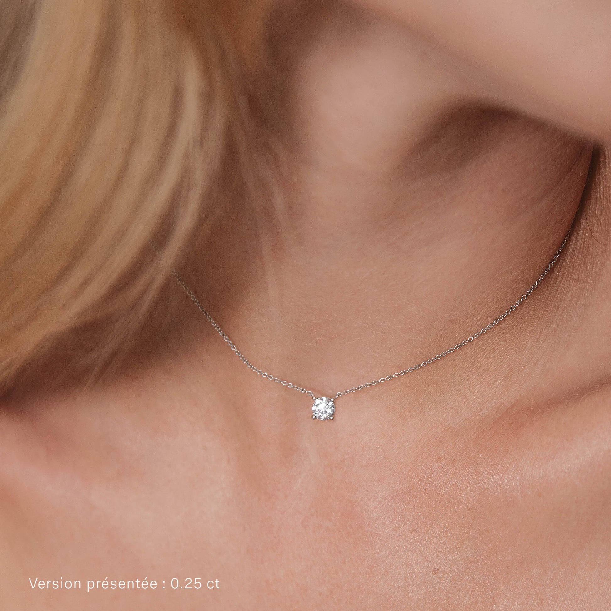 Collier solitaire diamant or rose Joy M 4