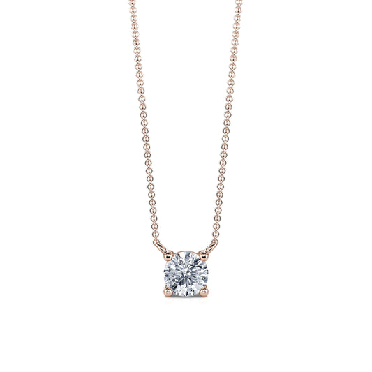 Joy M&nbsp;-&nbsp;Collier solitaire diamant or rose #1