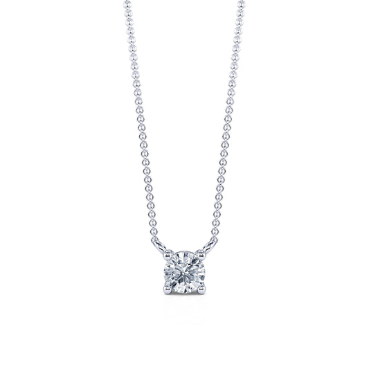 Joy - Collier solitaire diamant or blanc #1