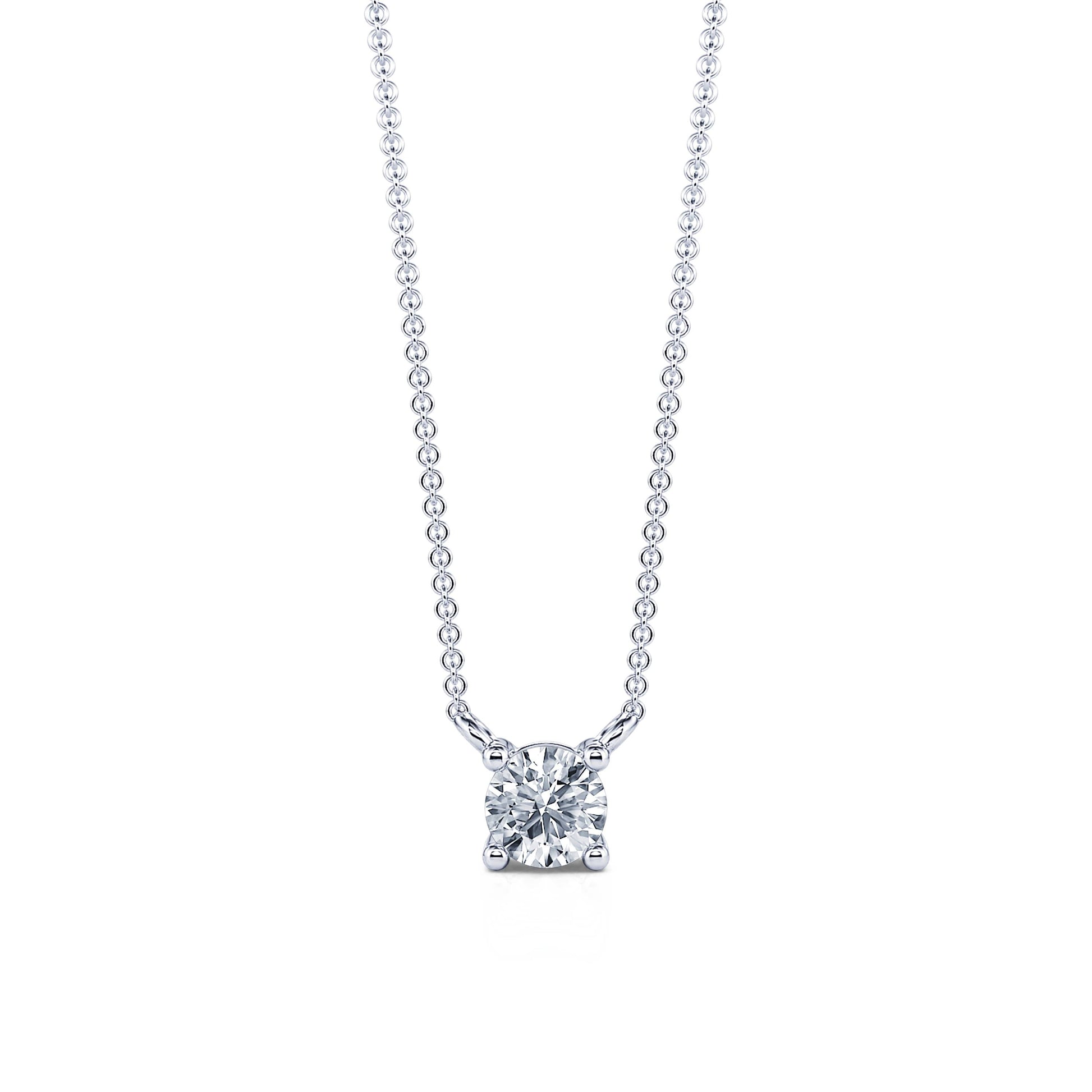 Collier solitaire diamant or blanc Joy S 1