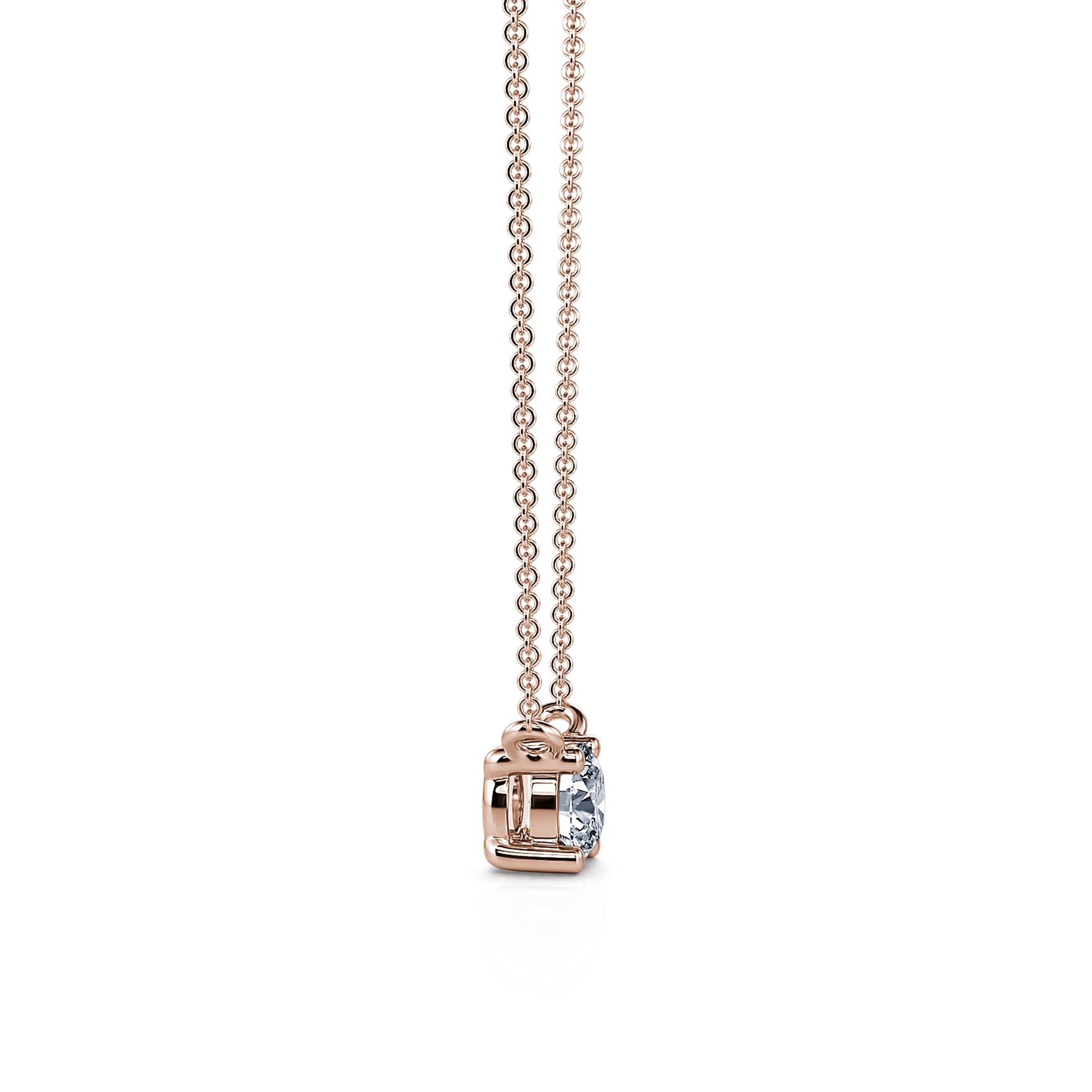Collier solitaire diamant or rose Joy S 3