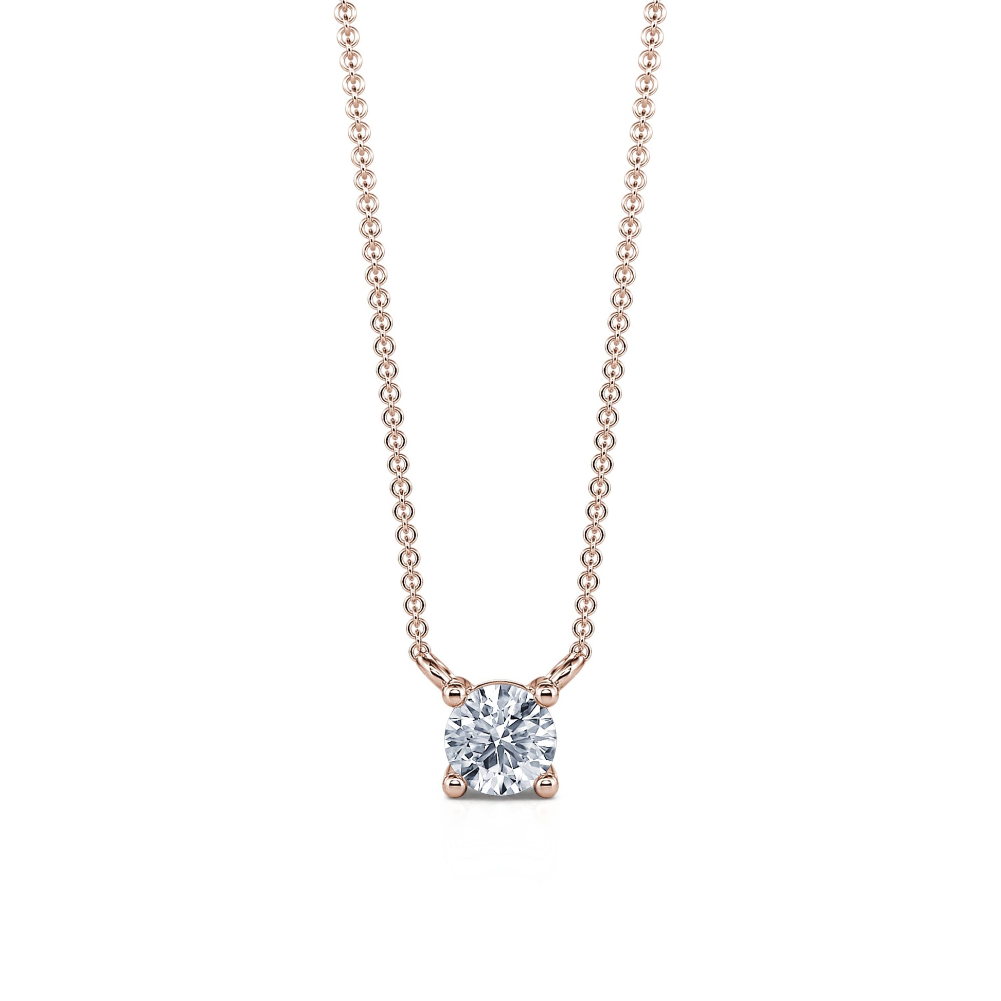 Collier solitaire diamant or rose Joy S 1