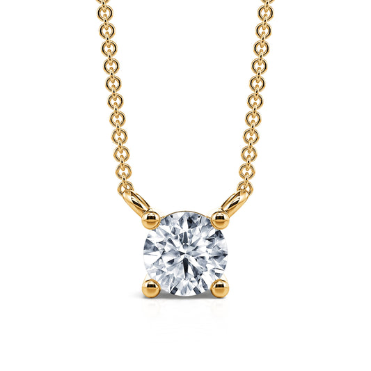 Joy - Collier solitaire diamant or jaune #2