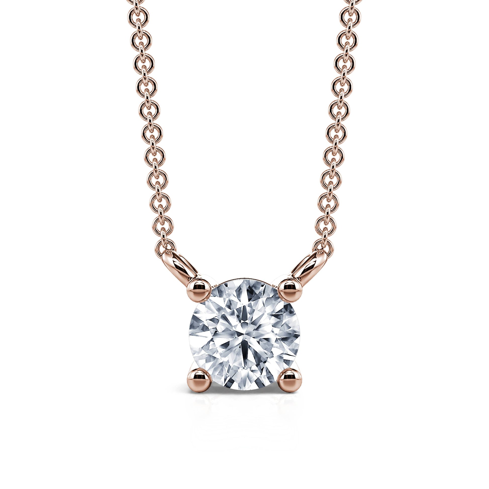 Collier solitaire diamant or rose Joy S 2