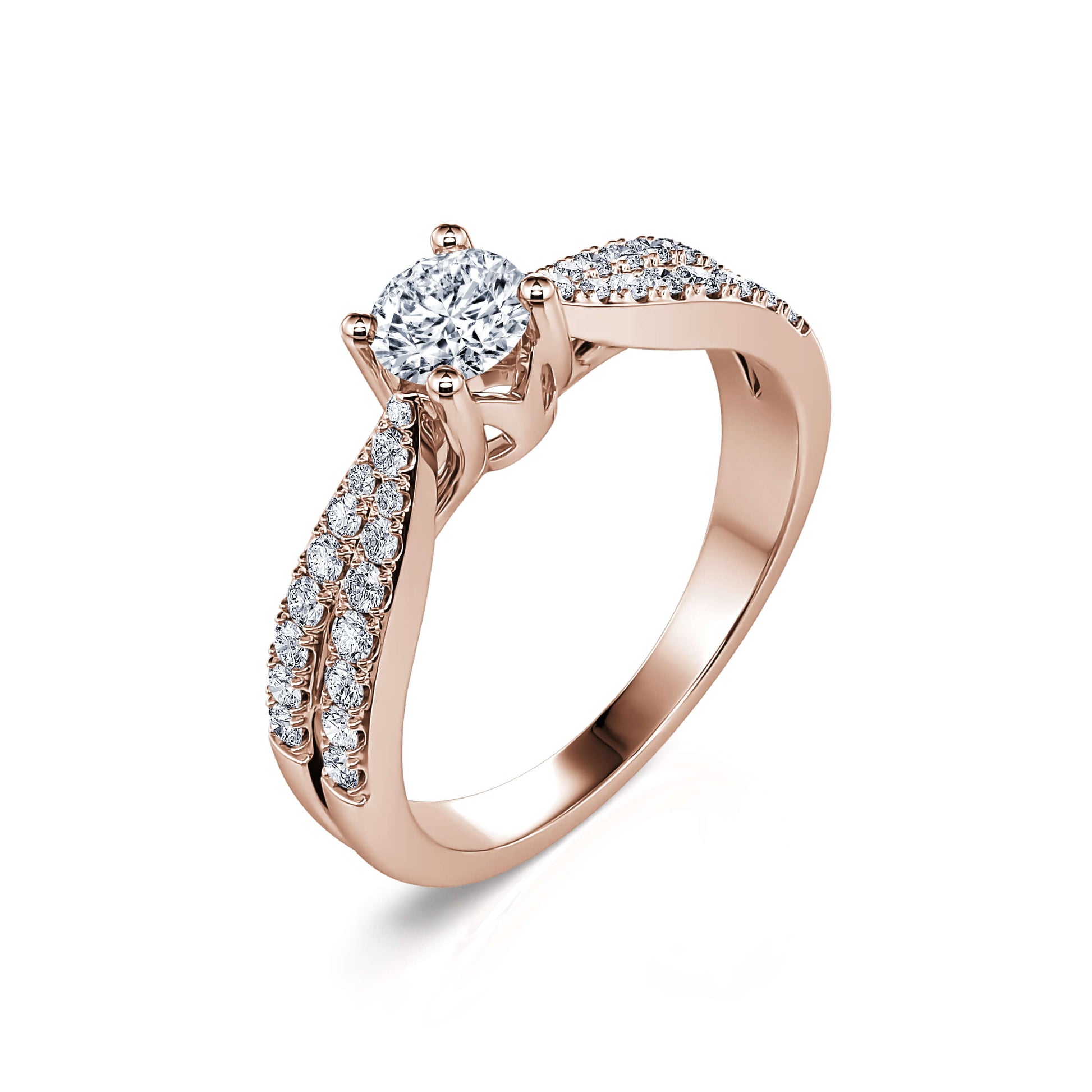 Solitaire diamant or rose Katherine 2