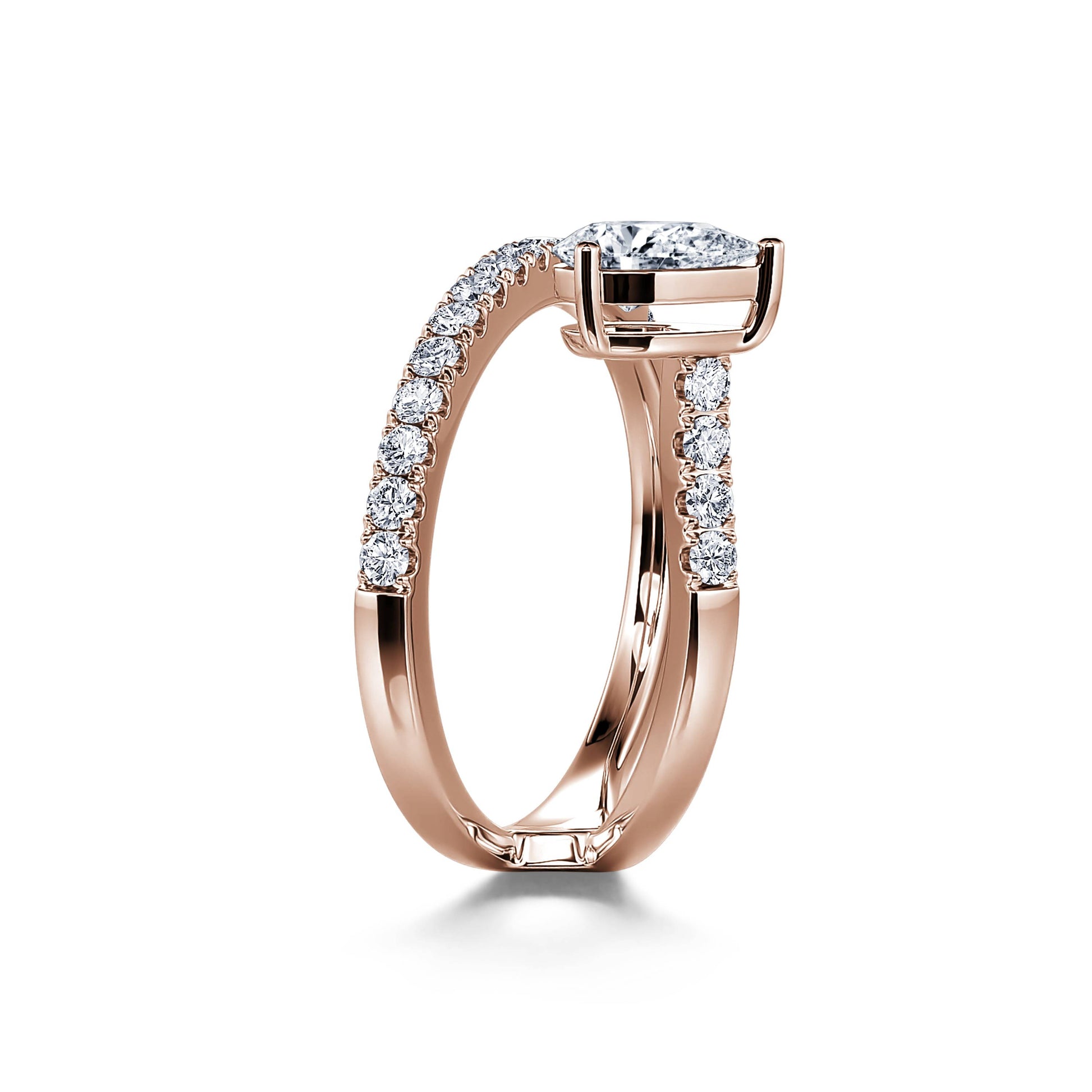 Solitaire suspendu or rose diamant poire Katia 3