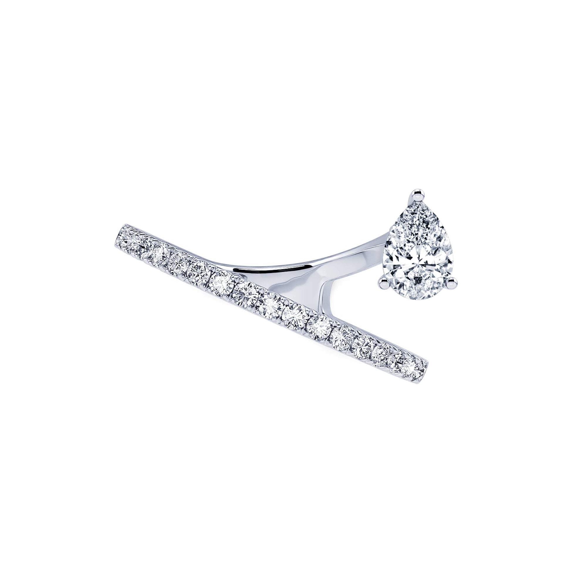 Solitaire suspendu platine diamant poire Katia 1
