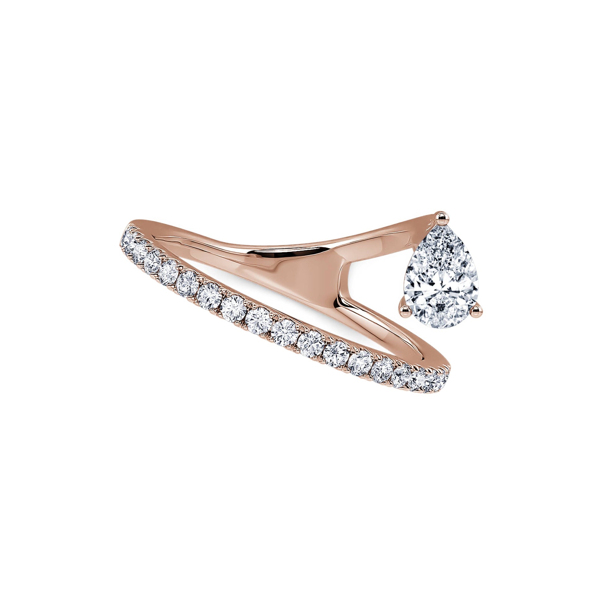Solitaire suspendu or rose diamant poire Katia 4