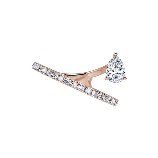 Katia - Solitaire suspendu or rose diamant poire #1
