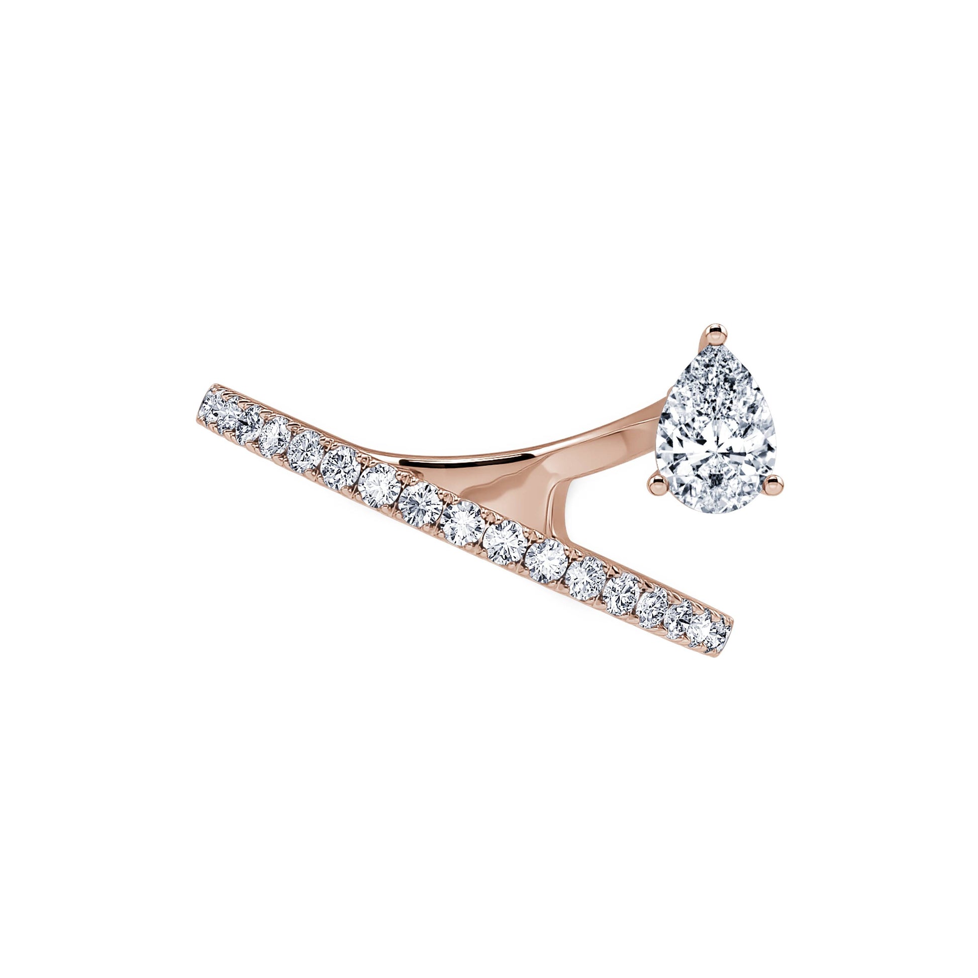 Solitaire suspendu or rose diamant poire Katia 1