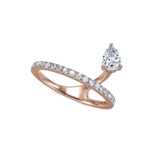 Katia&nbsp;-&nbsp;Solitaire suspendu or rose diamant poire #2