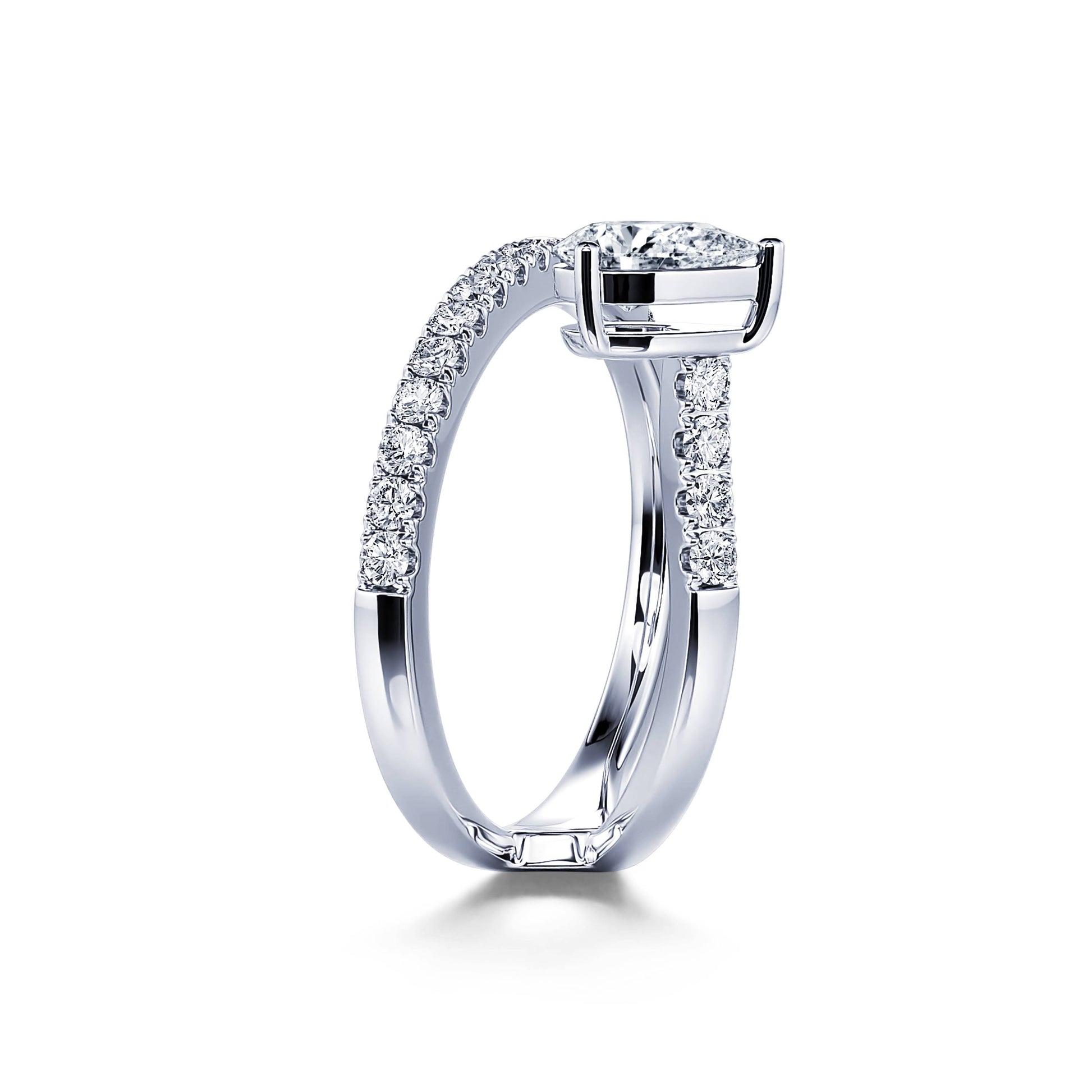 Solitaire suspendu platine diamant poire Katia 3