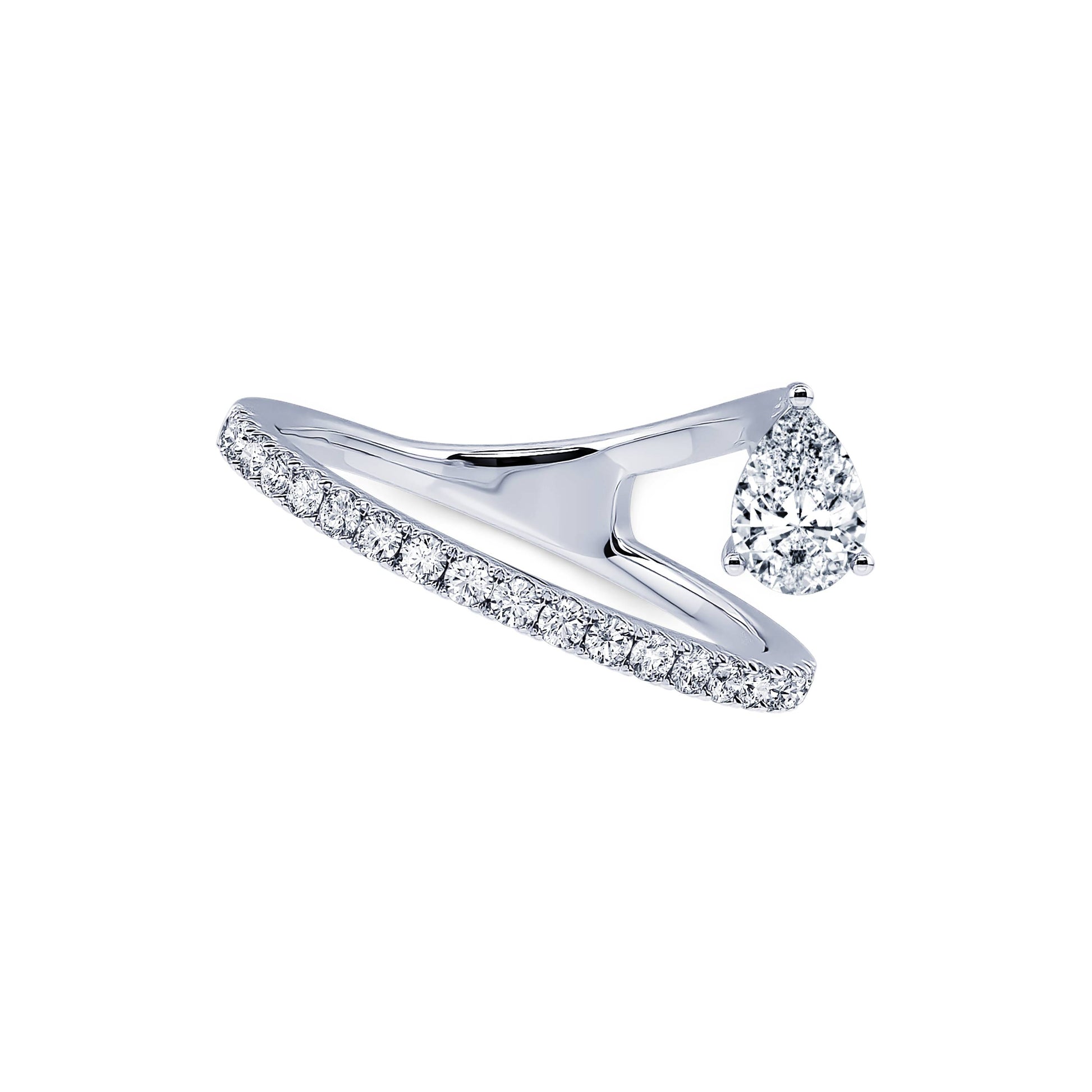 Solitaire suspendu platine diamant poire Katia 4