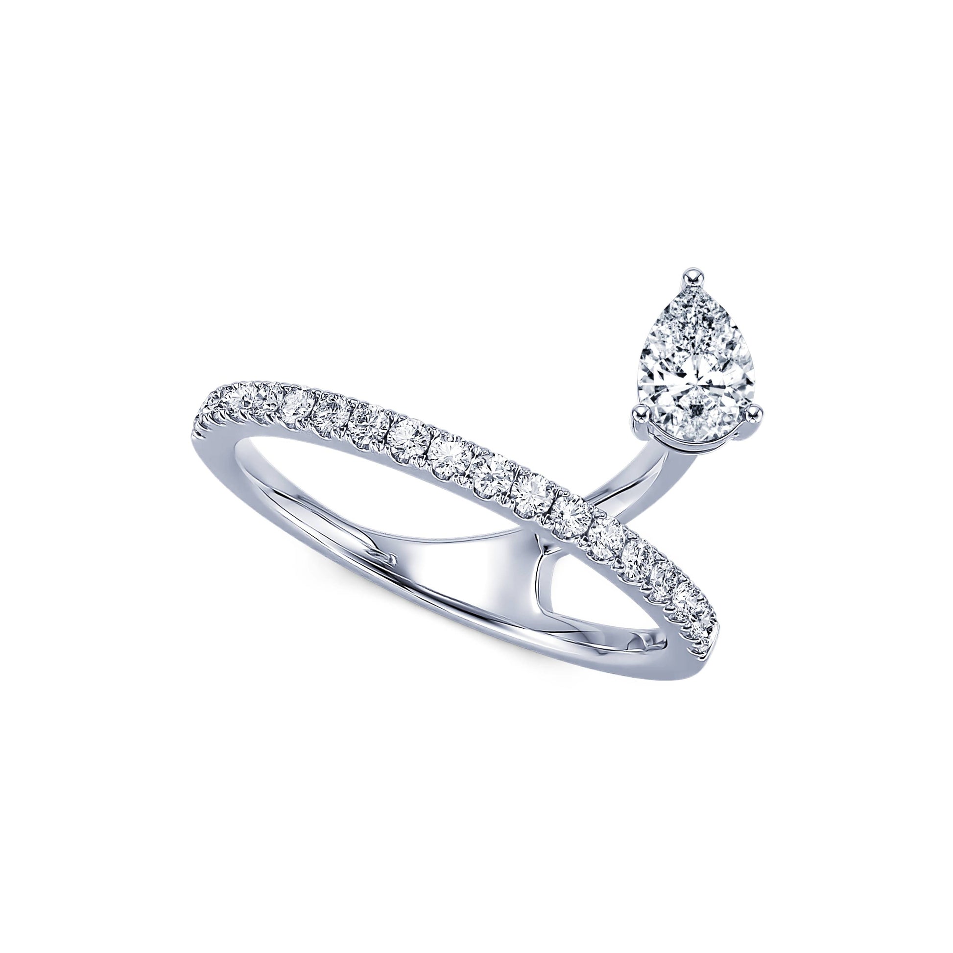 Solitaire suspendu platine diamant poire Katia 2