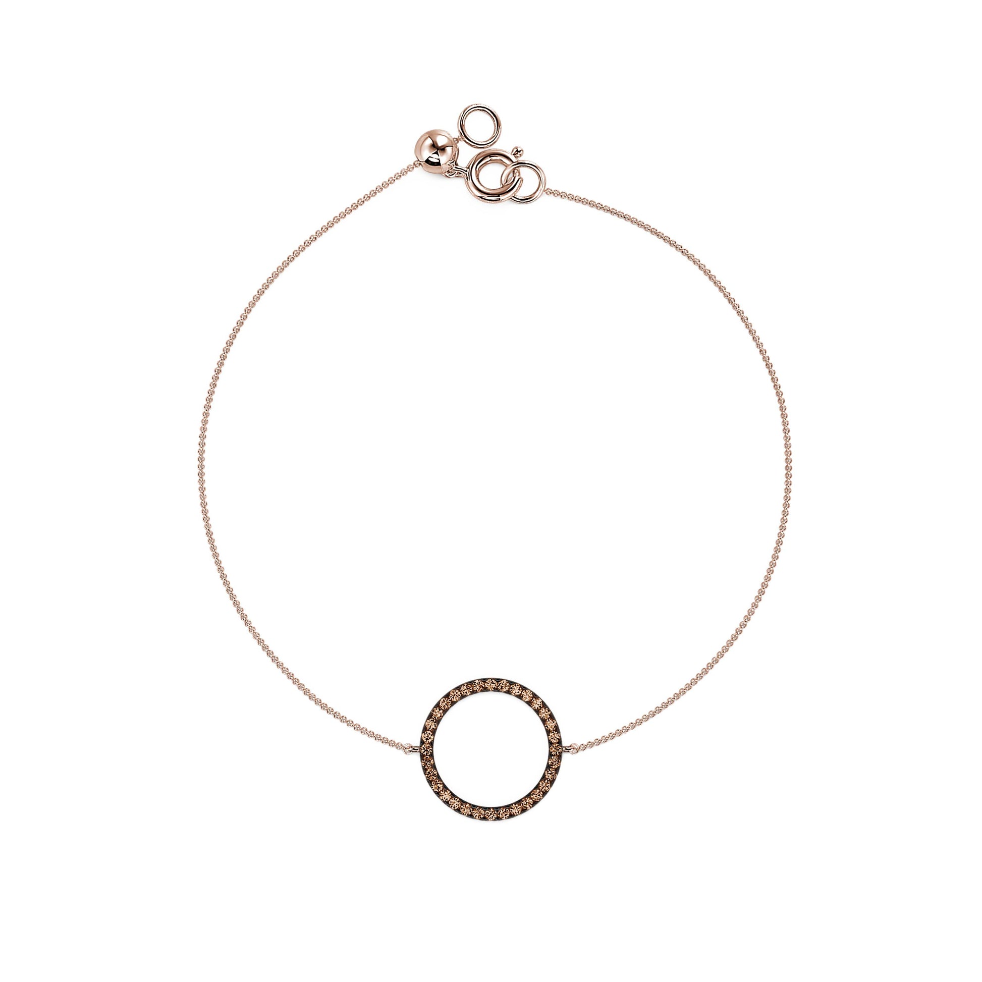 Bracelet cercle diamant or rose et diamants bruns  Kaya 2