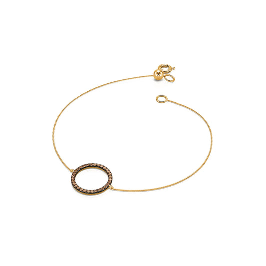 Kaya - Bracelet cercle diamant or jaune et diamants bruns  #1