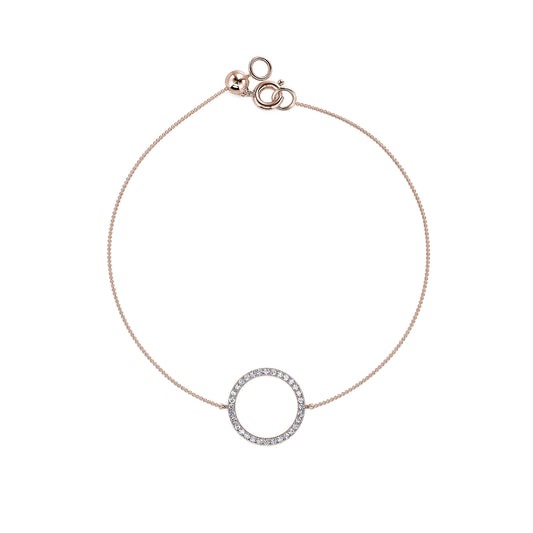 Kaya - Bracelet cercle diamant or rose #2