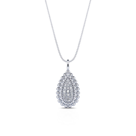 Kely - Collier goutte boule et diamant en or blanc #2