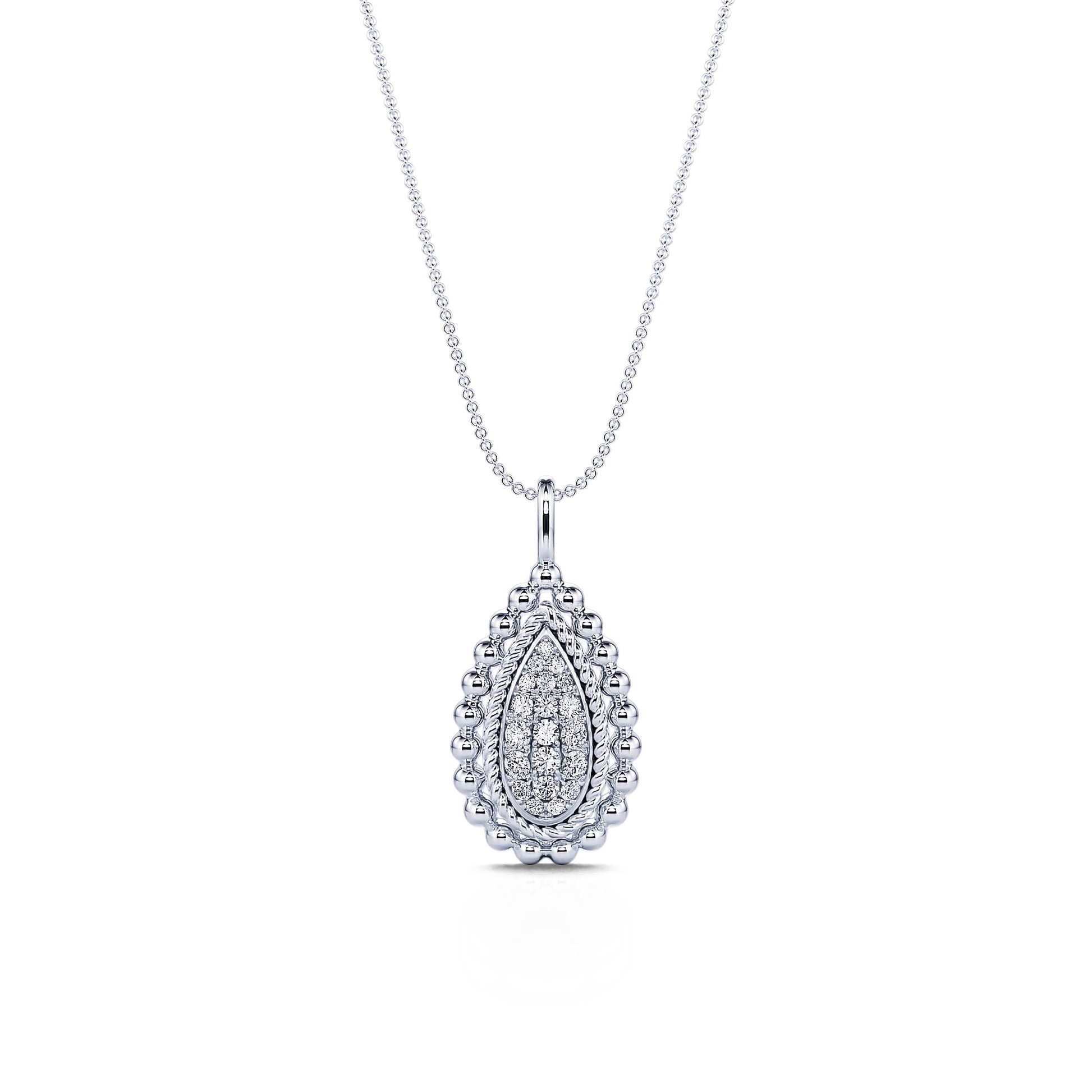 Collier goutte boule et diamant Kely 2