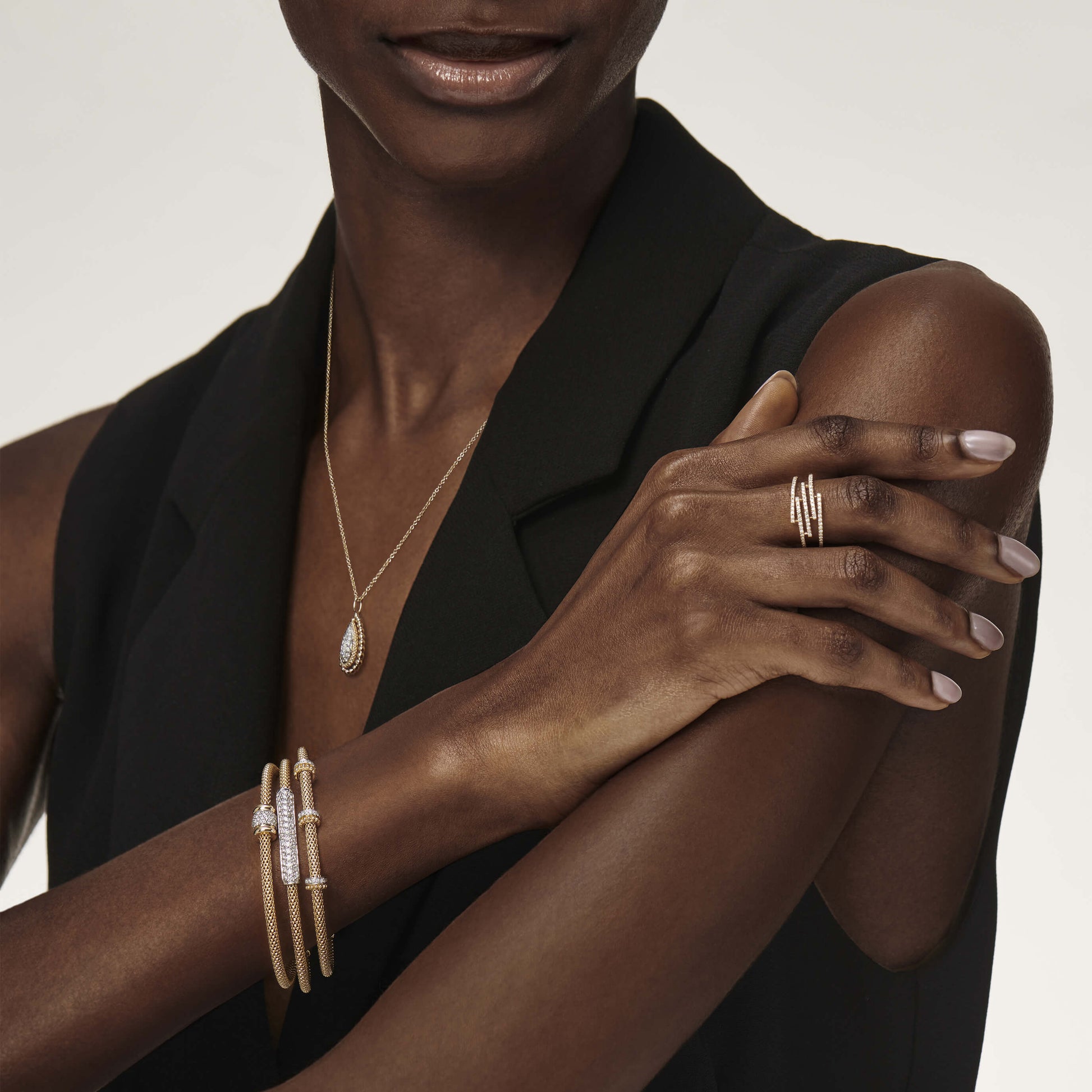Collier goutte boule et diamant Kely 6