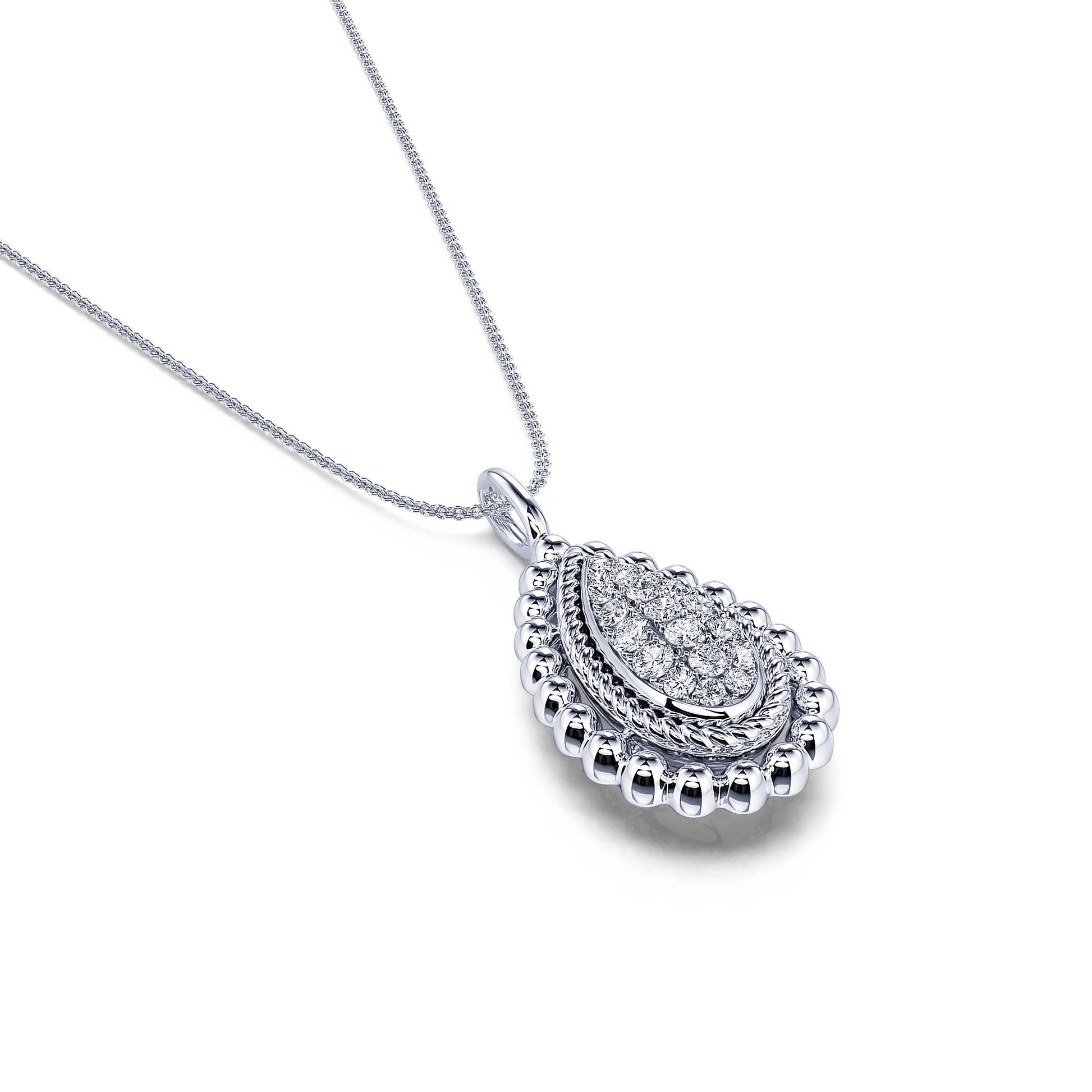 Collier goutte boule et diamant Kely 1