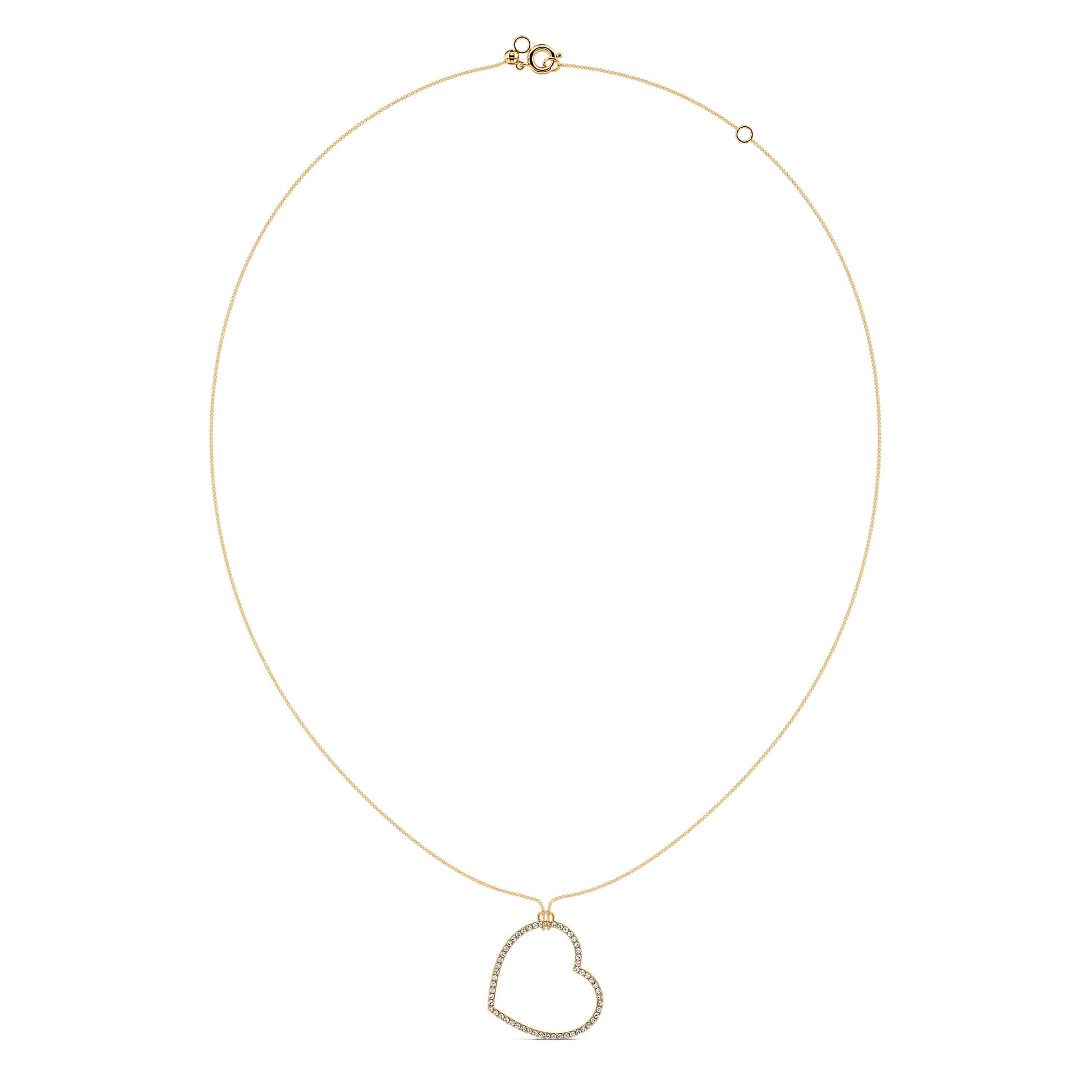 Pendentif coeur suspendu diamant or jaune Kiara 3