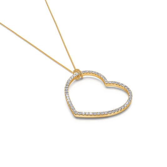 Kiara&nbsp;-&nbsp;Pendentif coeur suspendu diamant or jaune #1