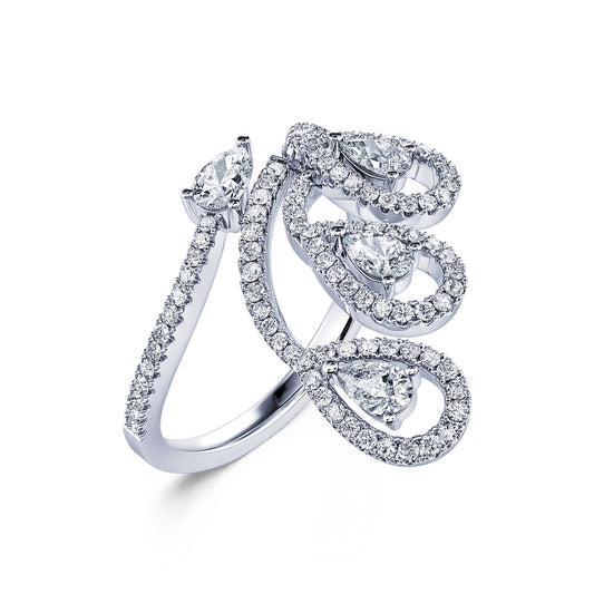 Kimia&nbsp;-&nbsp;Bague platine diamant diadème quatre poire #2