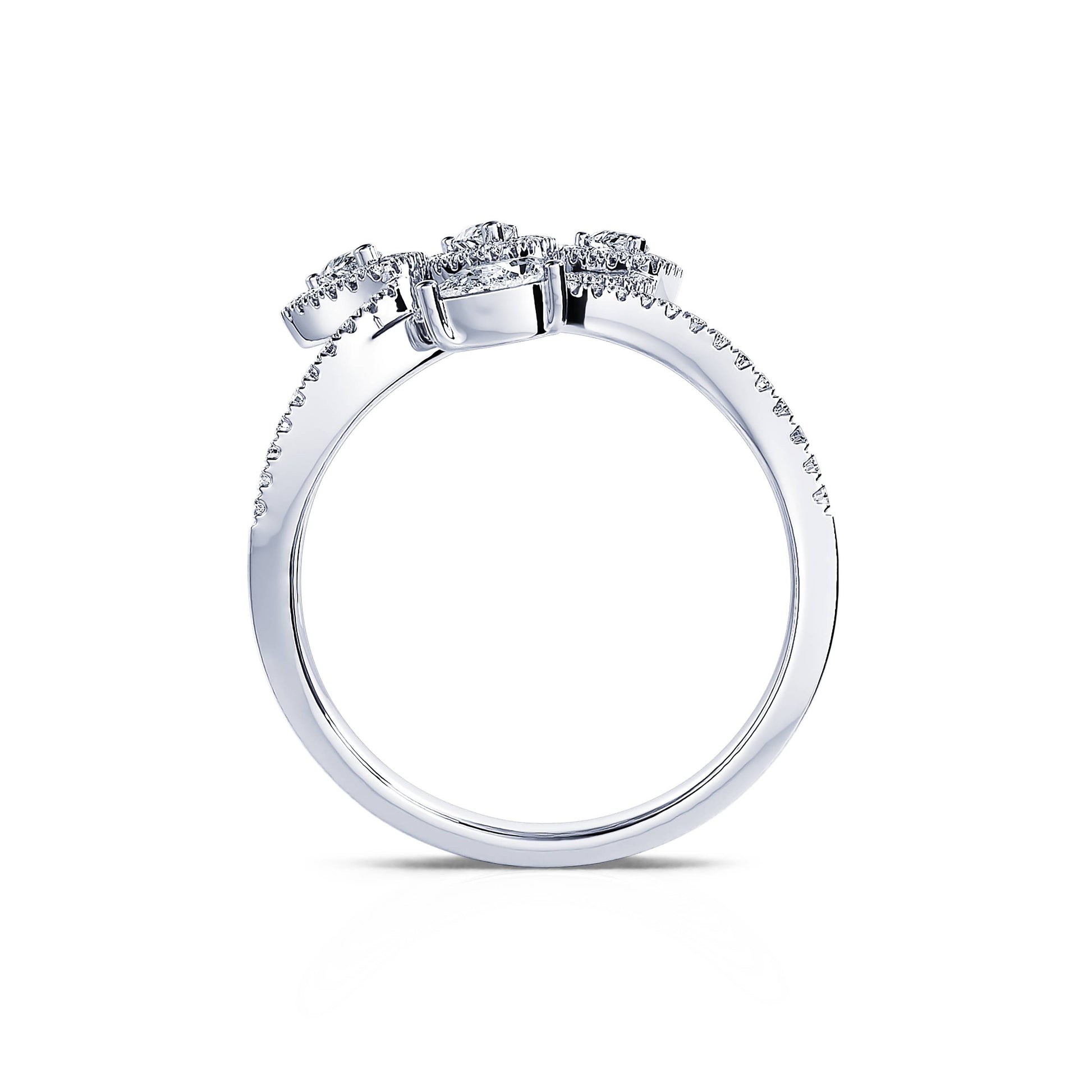 Bague platine diamant diadème quatre poire Kimia 5