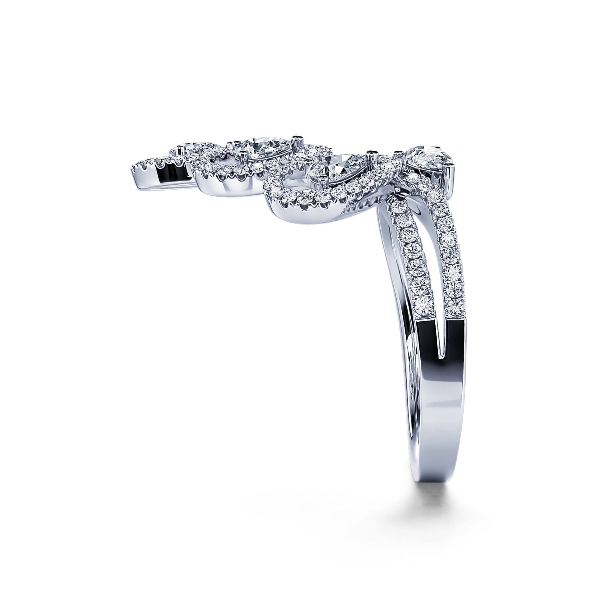 Bague platine diamant diadème quatre poire Kimia 3