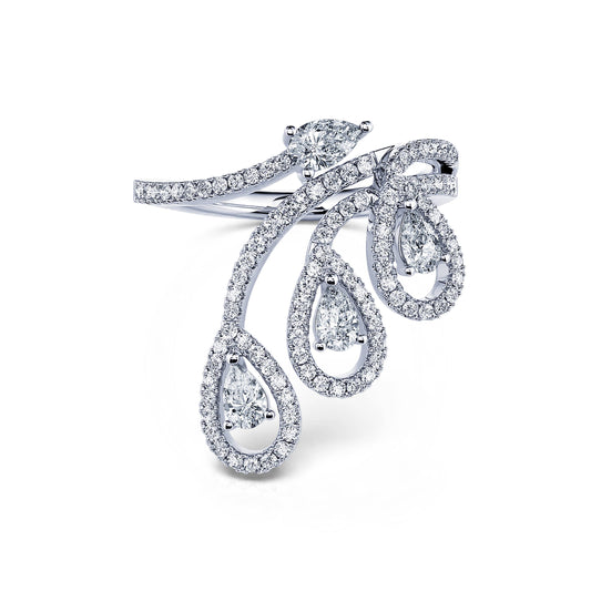 Kimia - Bague platine diamant diadème quatre poire #1