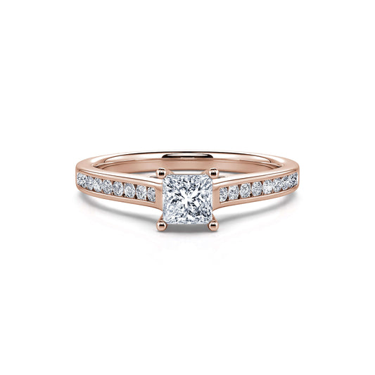 Laetitia&nbsp;-&nbsp;Solitaire or rose diamant princesse #1