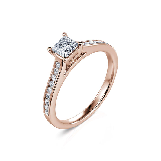 Laetitia&nbsp;-&nbsp;Solitaire or rose diamant princesse #2