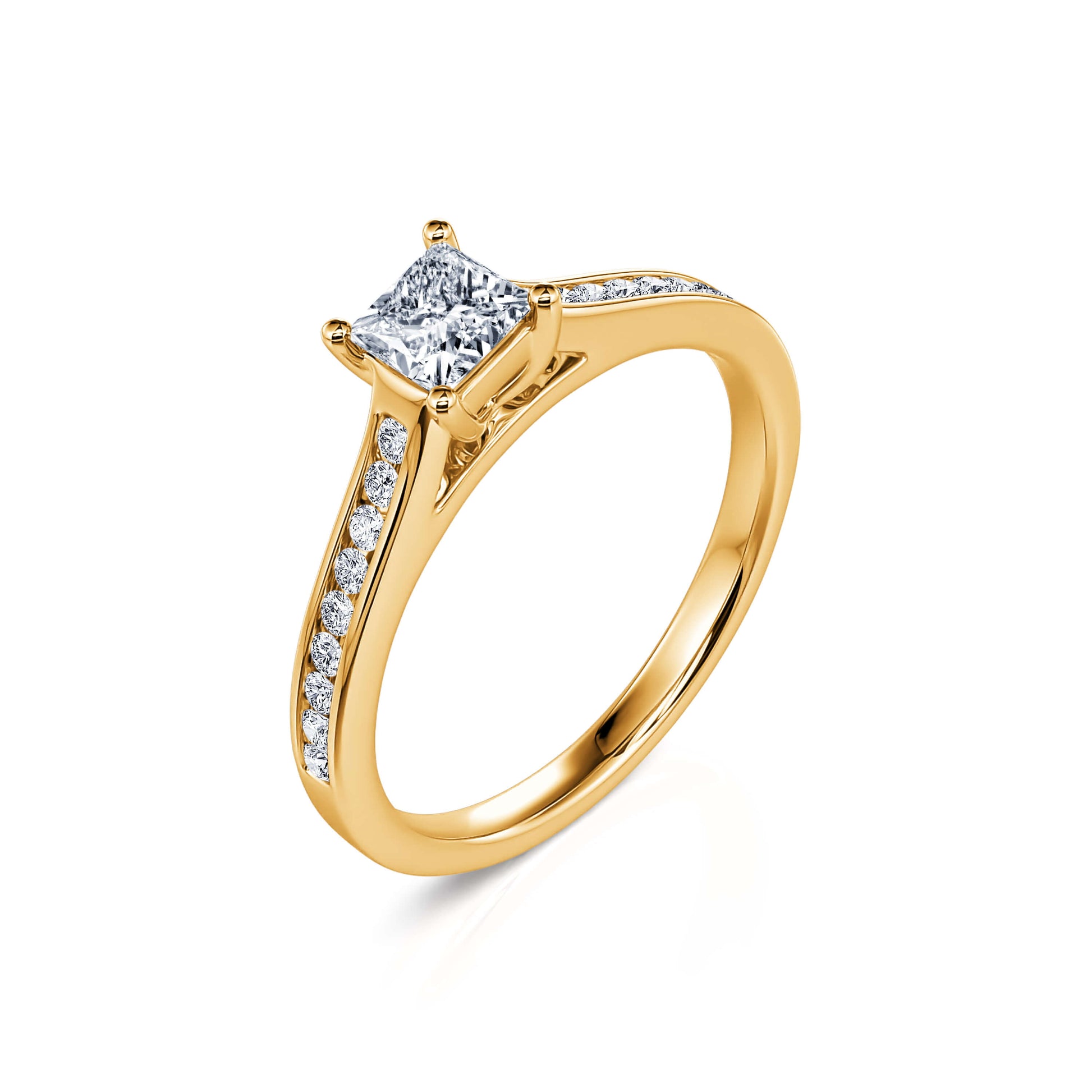 Solitaire or jaune diamant princesse Laetitia 2