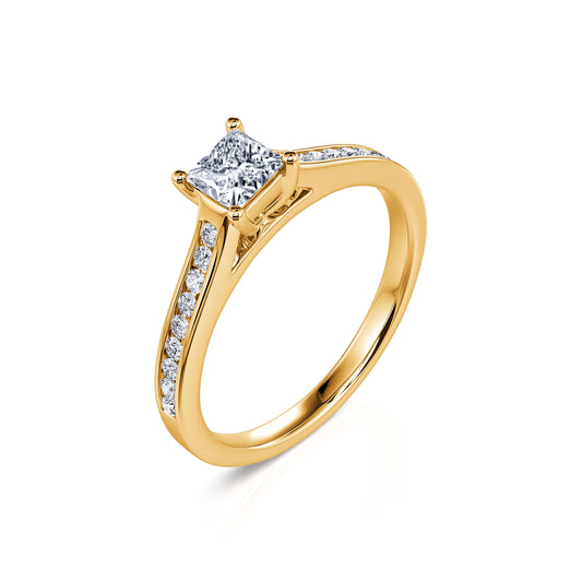 Laetitia&nbsp;-&nbsp;Solitaire or jaune diamant princesse #2
