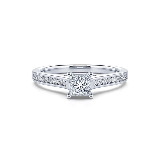 Laetitia - Solitaire platine diamant princesse #1