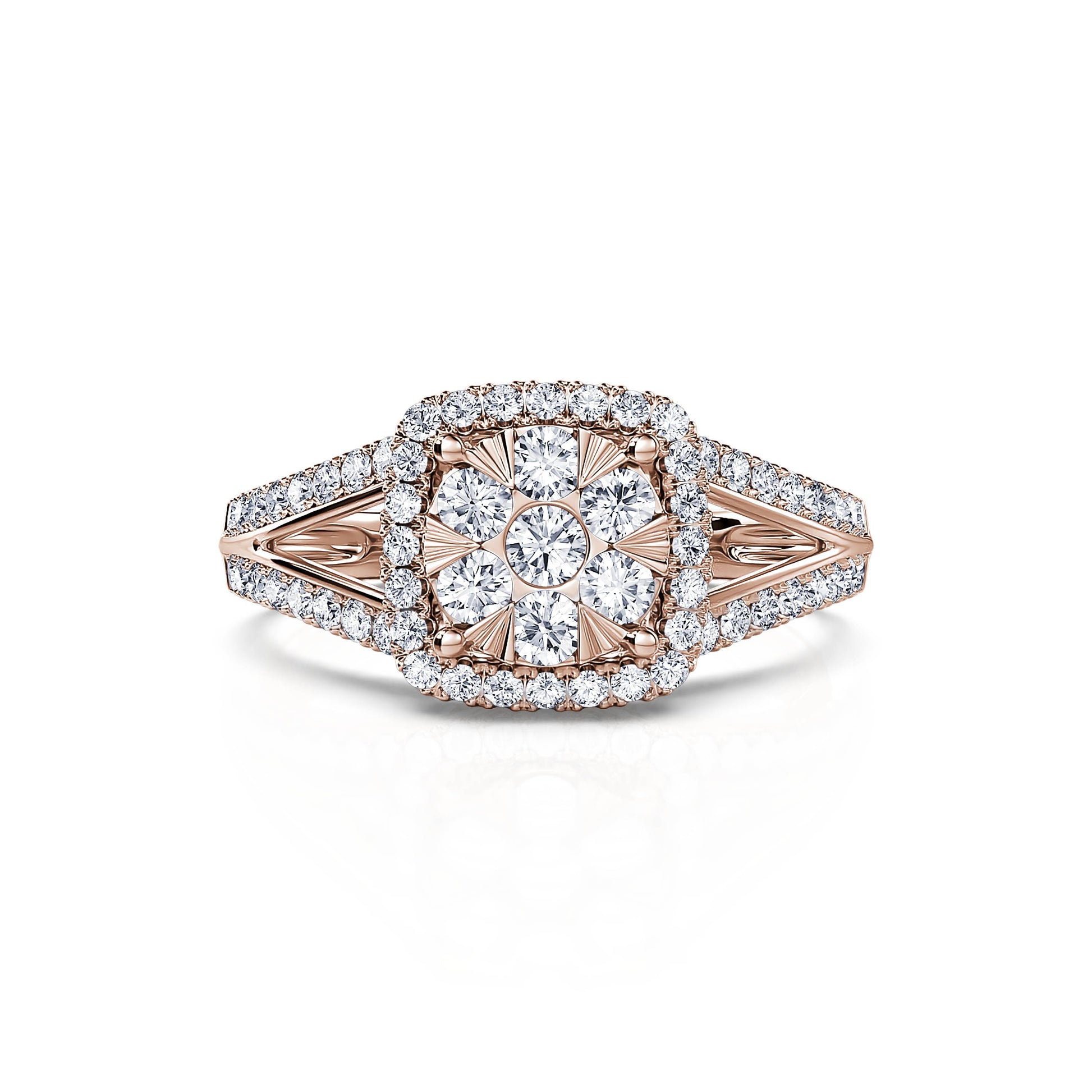 Solitaire diamant or rose Lara 1