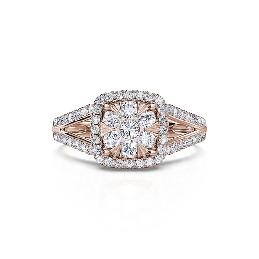Lara&nbsp;-&nbsp;Solitaire diamant or rose #1