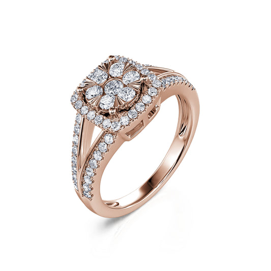Lara&nbsp;-&nbsp;Solitaire diamant or rose #2
