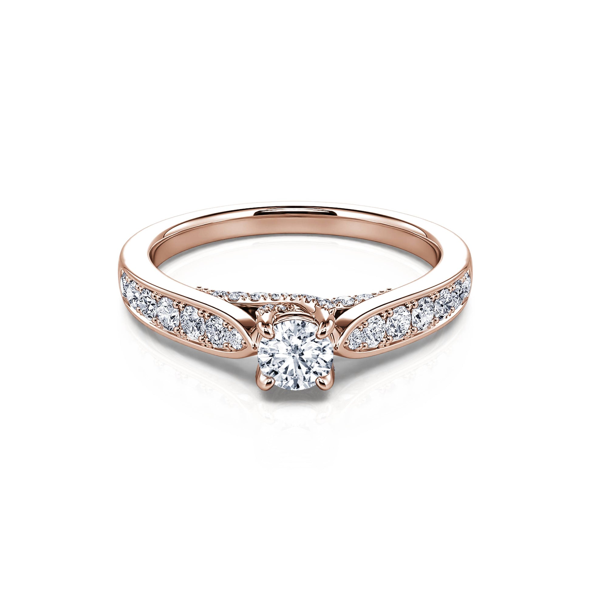 Solitaire or rose diamant Laria 3