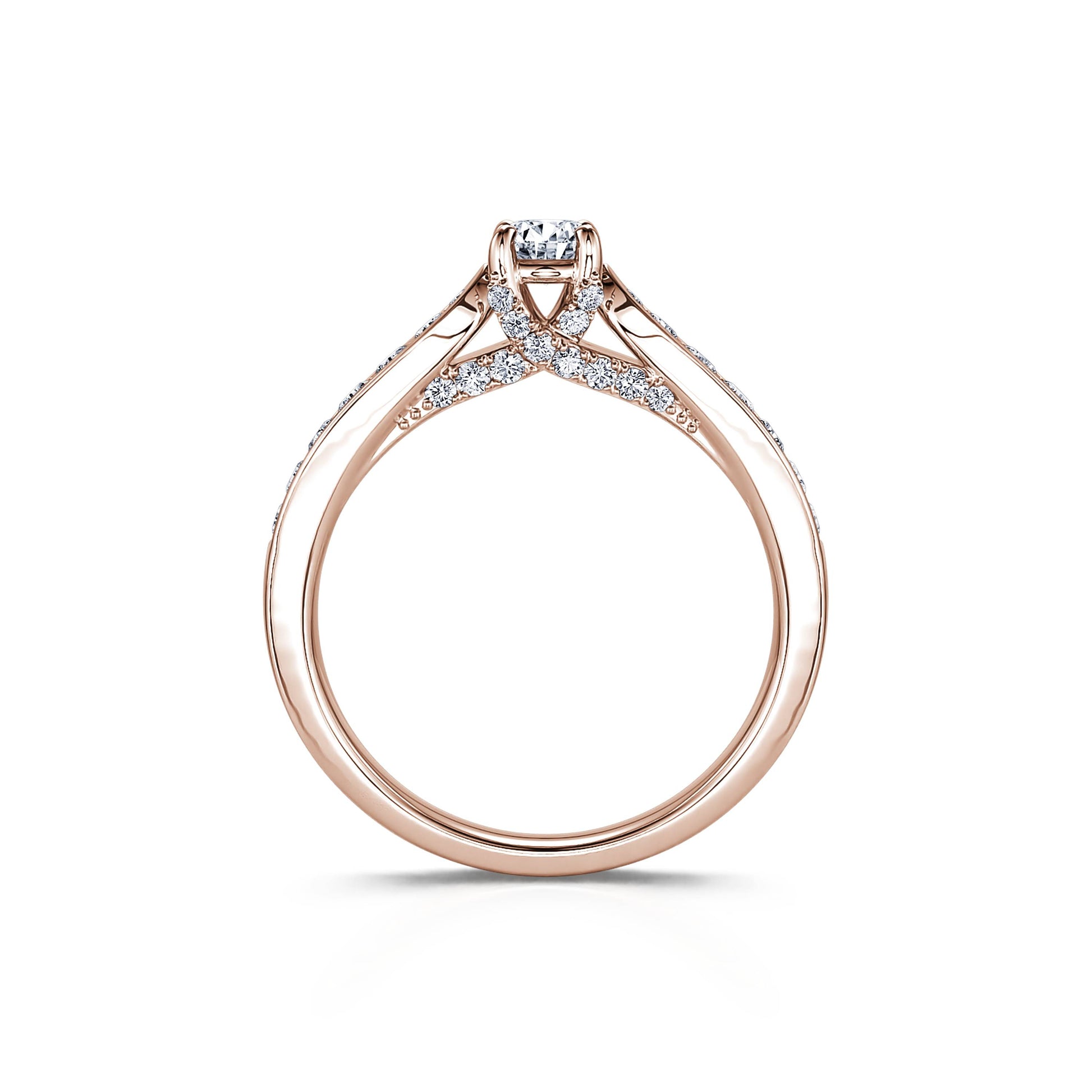 Solitaire or rose diamant Laria 5