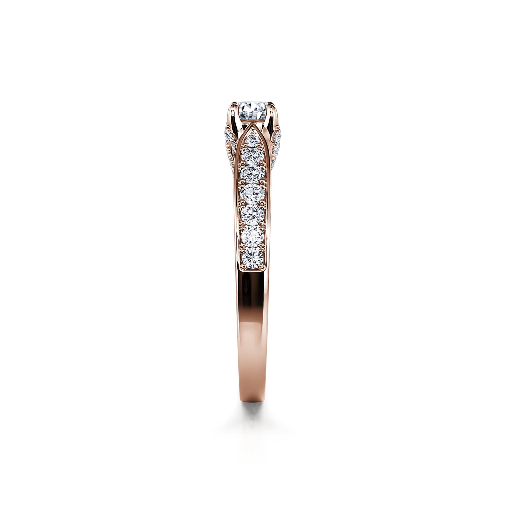 Solitaire or rose diamant Laria 4