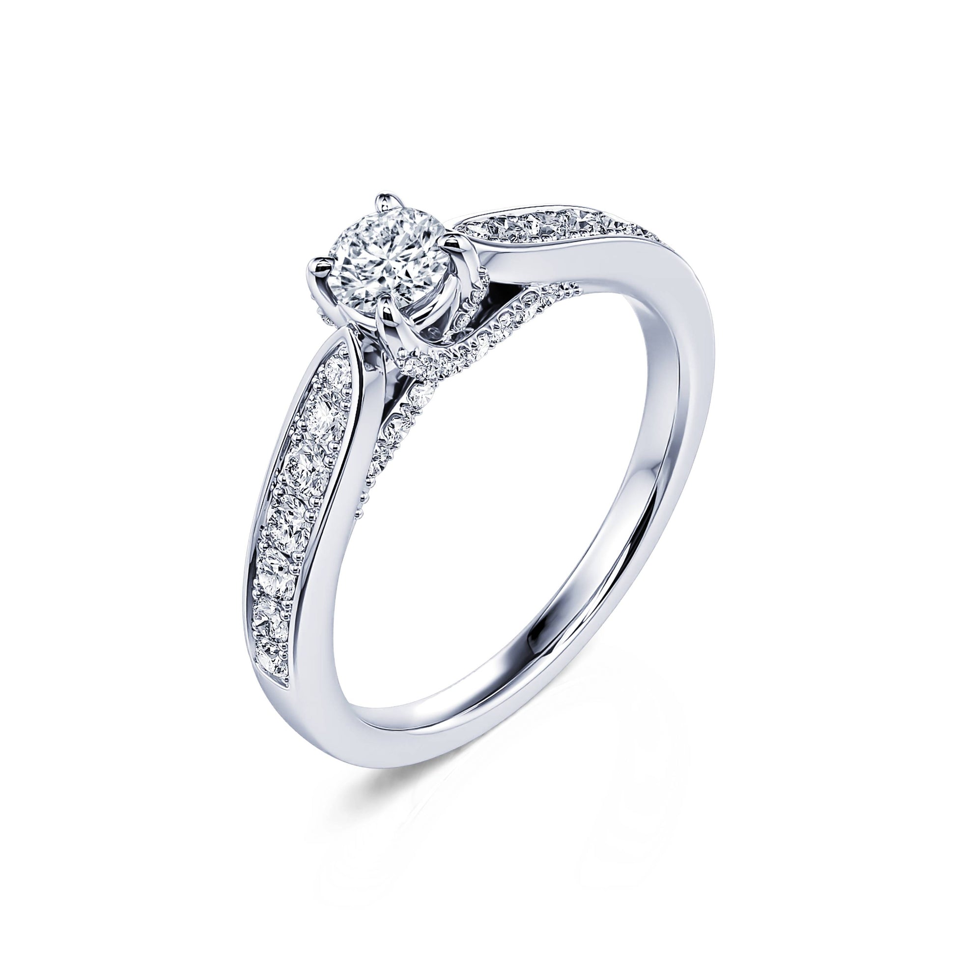 Solitaire platine diamant Laria 2