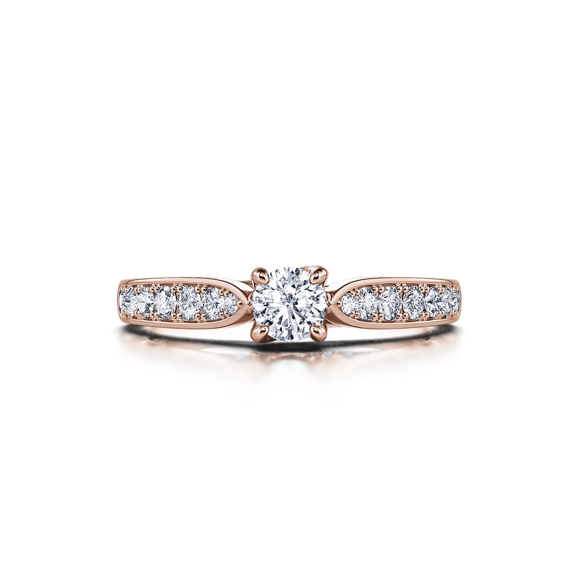 Solitaire or rose diamant Laria 1
