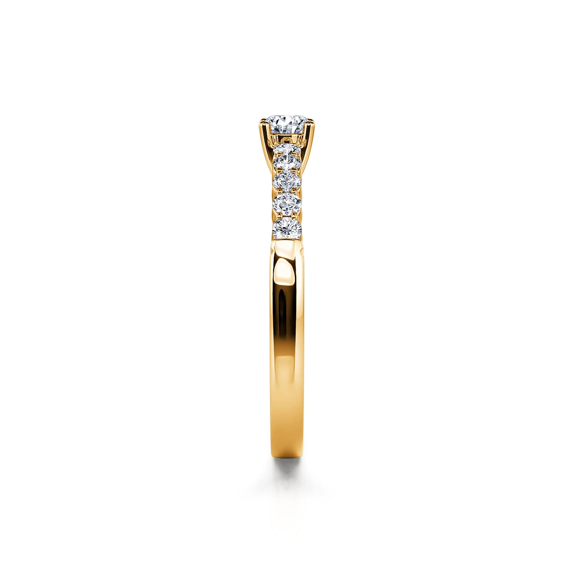 Bague de fiançailles or jaune diamant rond Laurette 4