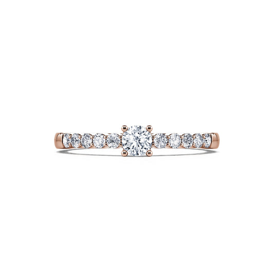 Laurette&nbsp;-&nbsp;Bague de fiançailles or rose diamant rond #1