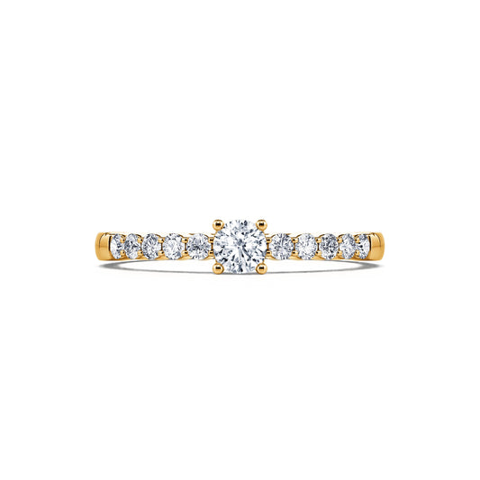 Laurette - Bague de fiançailles or jaune diamant rond #1