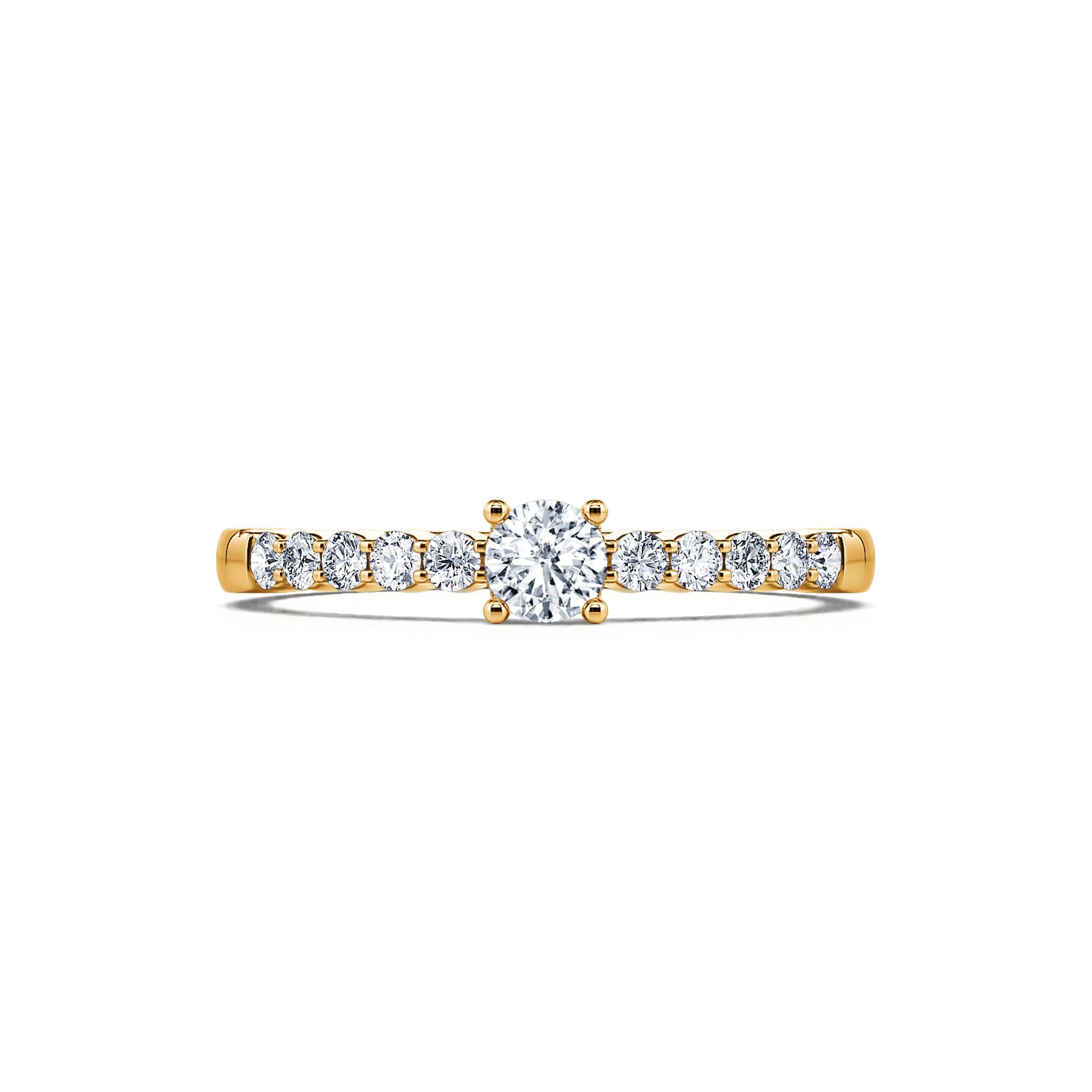 Bague de fiançailles or jaune diamant rond Laurette 1