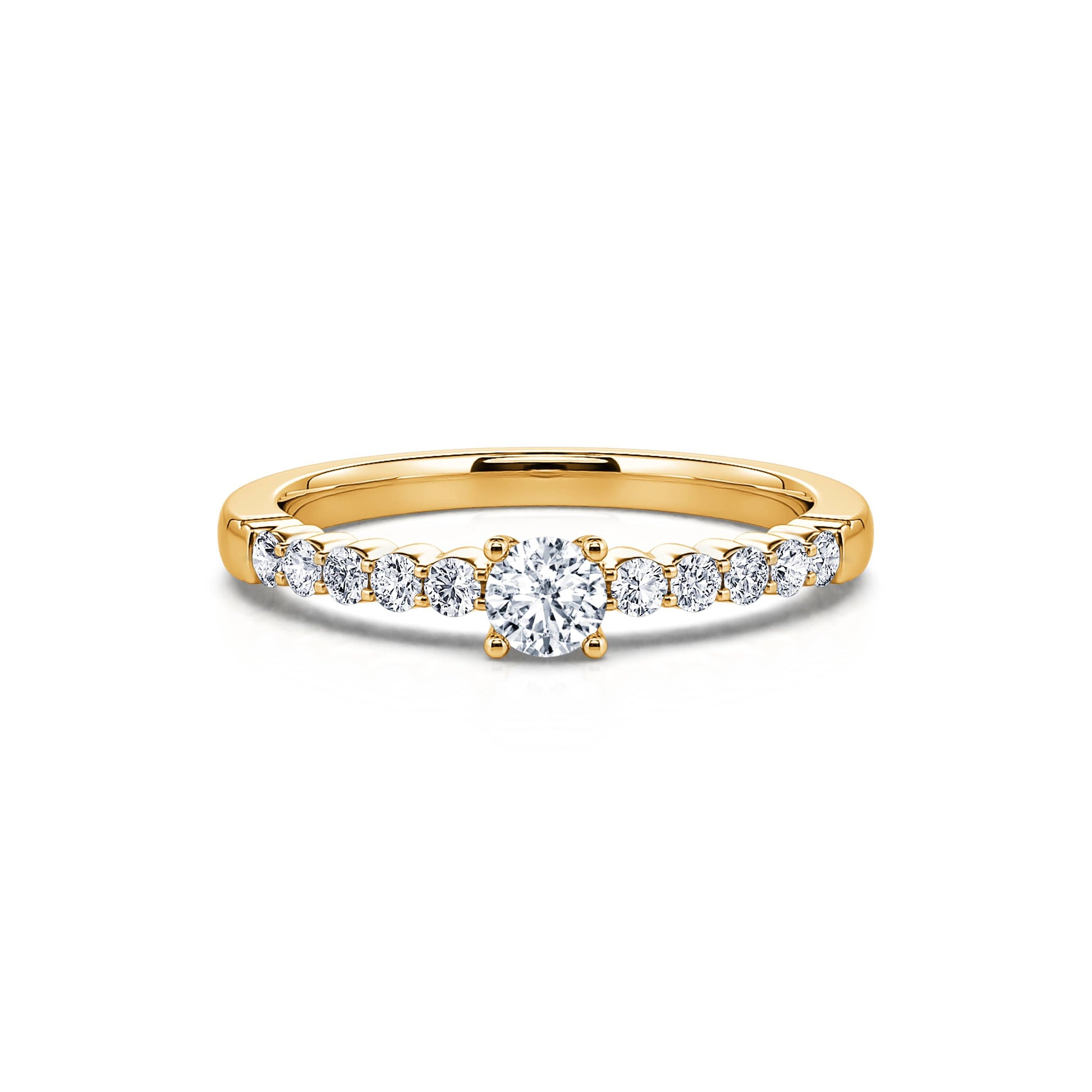 Bague de fiançailles or jaune diamant rond Laurette 3