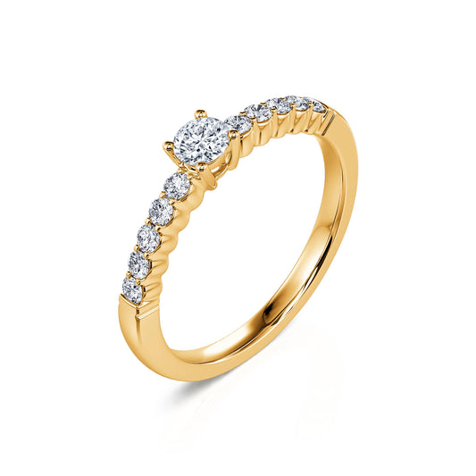 Laurette&nbsp;-&nbsp;Bague de fiançailles or jaune diamant rond #2